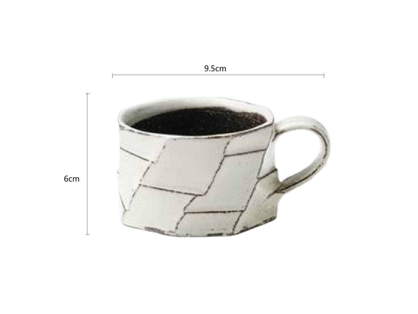 SP3023198 Black Thread On White Background Handmade Cup 9.5*6cm
