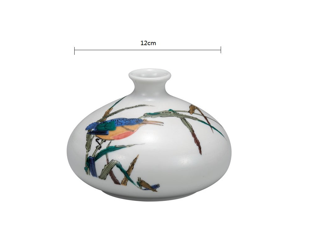 2023029 Kutani-Ware No.4 Grass And Bird Vase 12*8cm