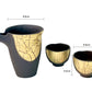 2023012 Kutani-Ware Evening Drink Gold Foil One Pot 280ml Two Cups 70ml