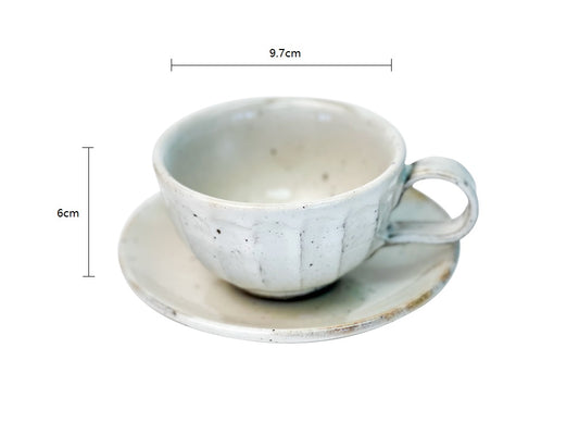 2023122 White Striped Coffee Cup Set