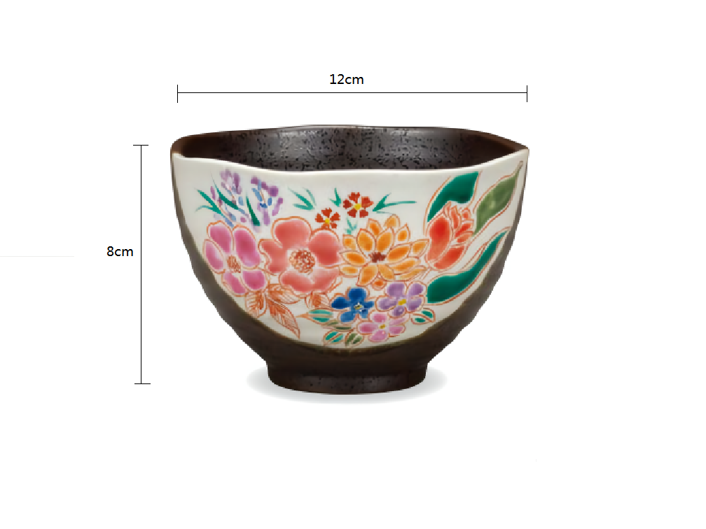 2023216 Kutani-Ware Garden 12*8cm Small Bowl