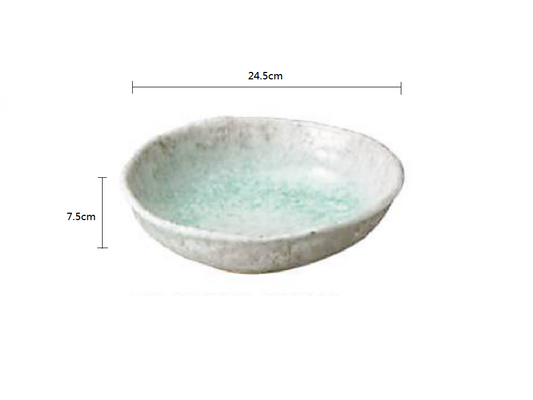 2023236 Xiao He Bluish white No.8 24.5*7.5cm Salad Bowl