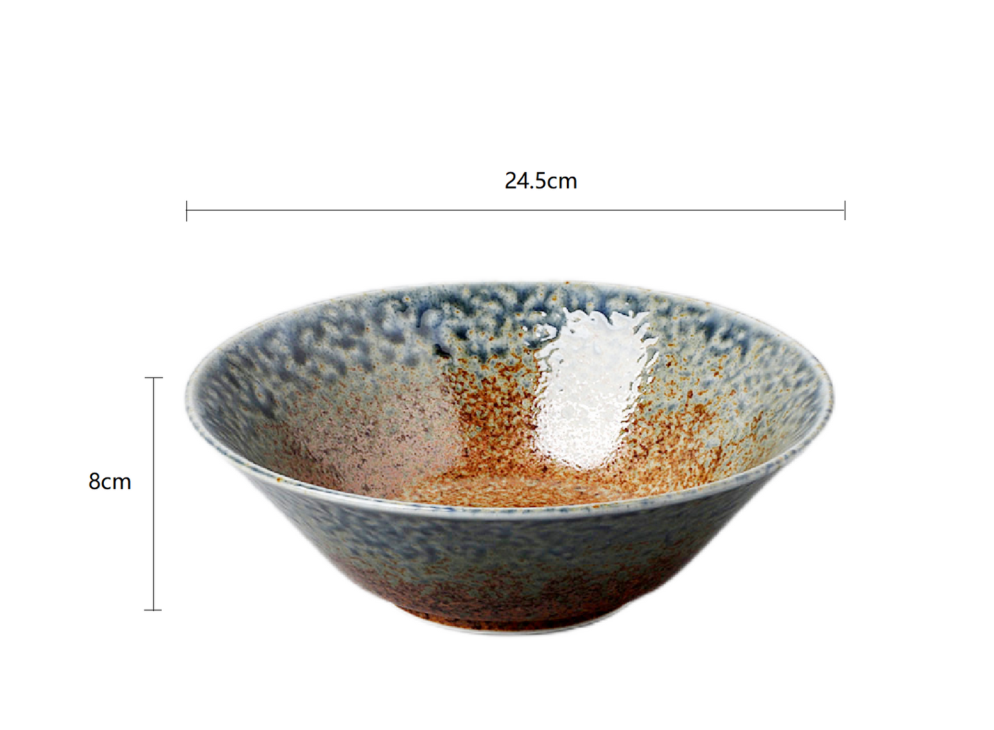 2023376 Blue Flow Sand No.8 Salad Bowl 24.5*8cm