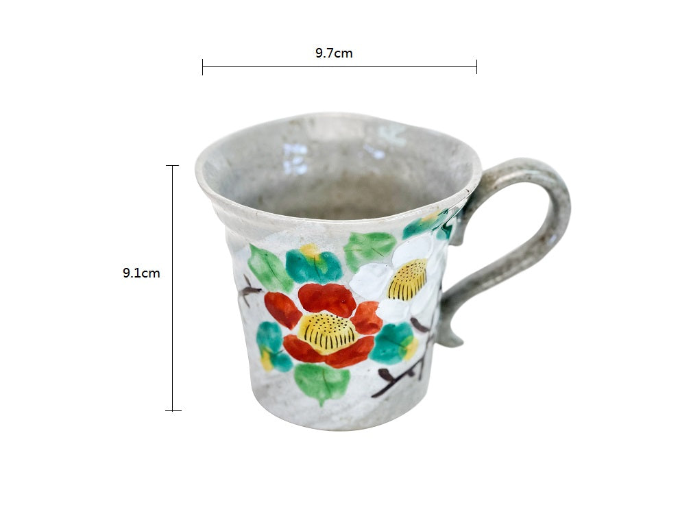 2023014 Kutani-Ware Camellia Teacup 9.7*9.7cm  270ml