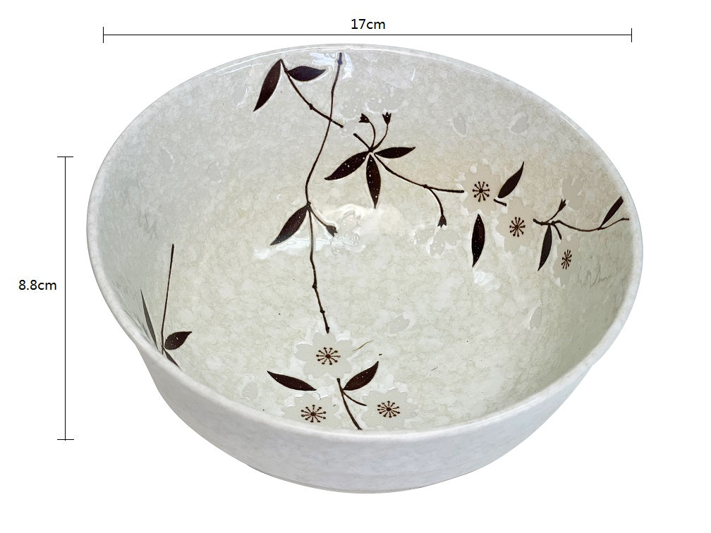 2023083 White Sakura 17*8.8cm Salad Bowl