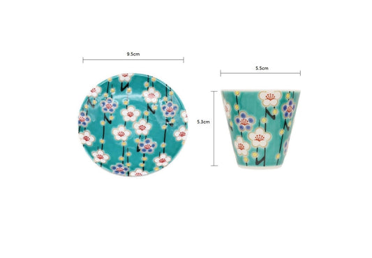 2023209 Kutani-Ware Plum Blossom Inoguchi Cup Set