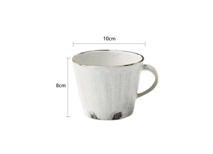 SP3023106/SP3023107 White/Cyan Handmade Cup 10*8cm