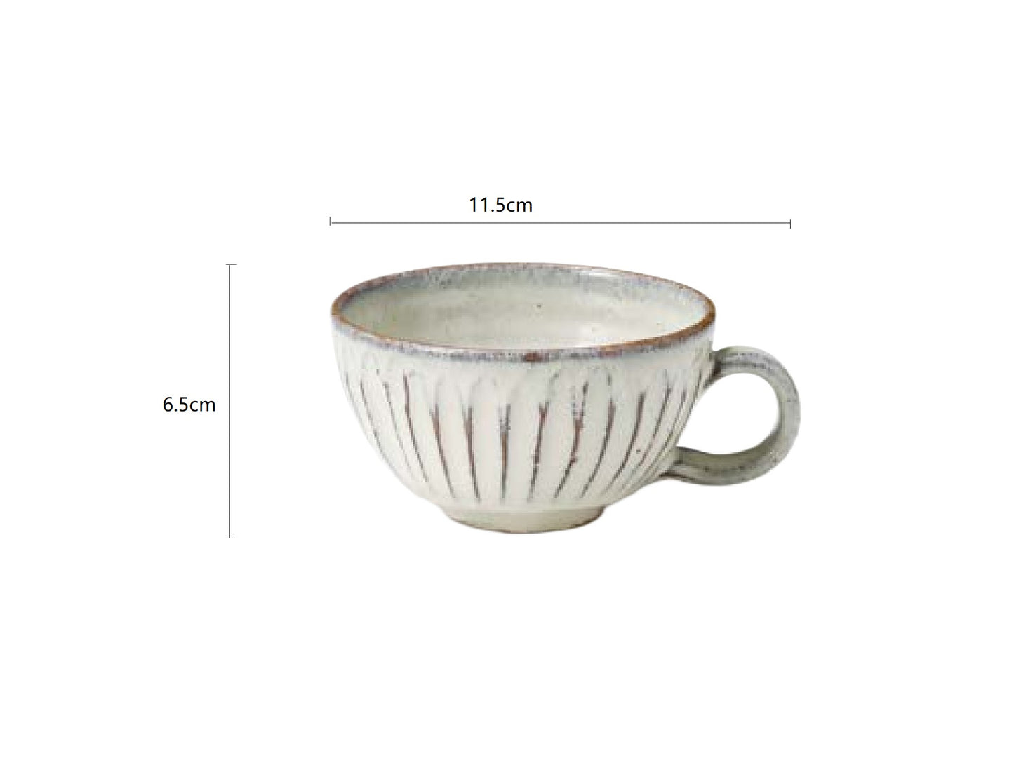 SP3023190/SP3023104 White/Cyan Handmade Cup 11.5*6.5cm