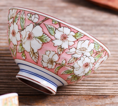 2023056/2023057/2023058/2023059/2023060 Camellia 11.5 * 6.5cm Small Bowl 1Pcs/Unit Blue/Pink/Cyan/Red/Yellow